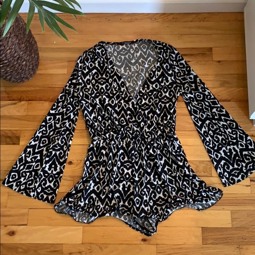 Black and White Pattern Romper